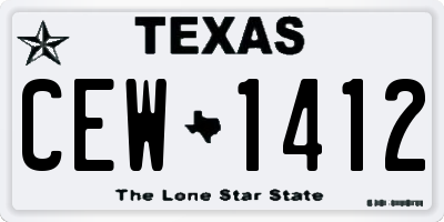 TX license plate CEW1412
