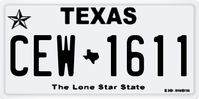 TX license plate CEW1611
