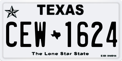 TX license plate CEW1624