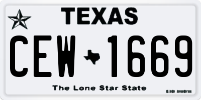 TX license plate CEW1669