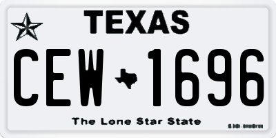 TX license plate CEW1696
