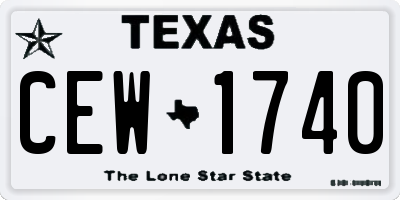 TX license plate CEW1740