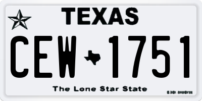 TX license plate CEW1751