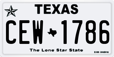 TX license plate CEW1786