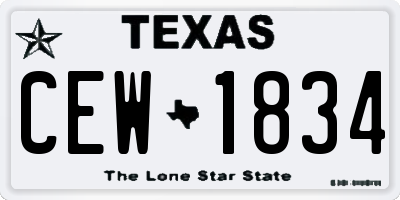 TX license plate CEW1834