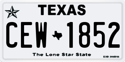 TX license plate CEW1852