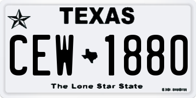 TX license plate CEW1880
