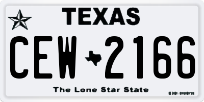 TX license plate CEW2166