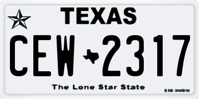 TX license plate CEW2317