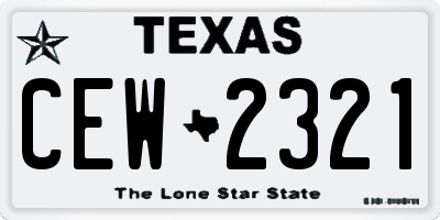 TX license plate CEW2321