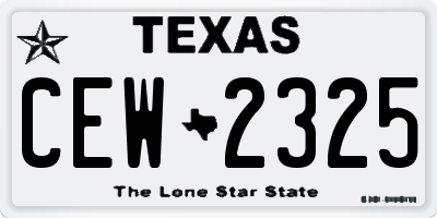 TX license plate CEW2325