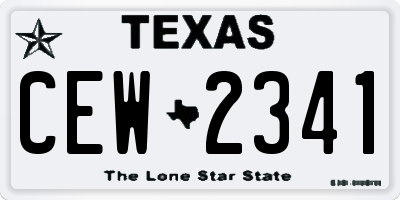 TX license plate CEW2341