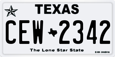 TX license plate CEW2342