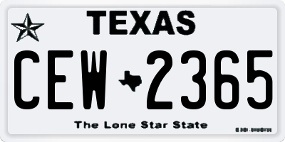 TX license plate CEW2365