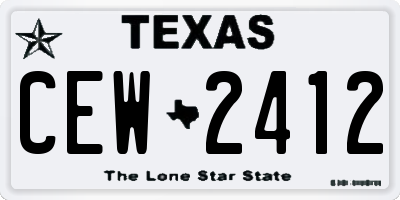 TX license plate CEW2412