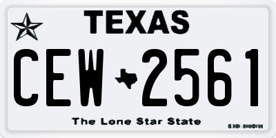 TX license plate CEW2561