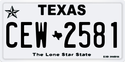 TX license plate CEW2581