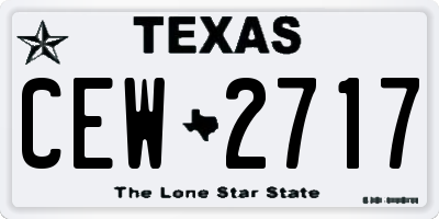 TX license plate CEW2717