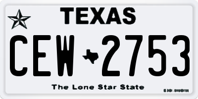 TX license plate CEW2753