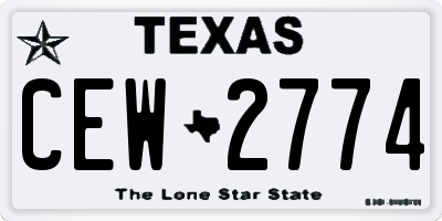 TX license plate CEW2774