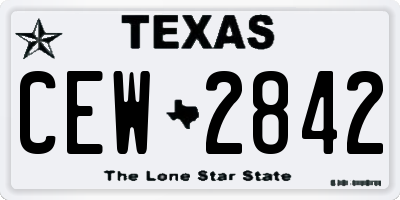 TX license plate CEW2842