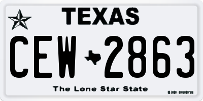TX license plate CEW2863