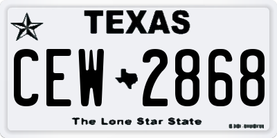 TX license plate CEW2868