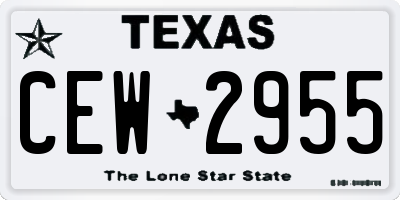 TX license plate CEW2955