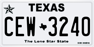 TX license plate CEW3240