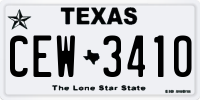 TX license plate CEW3410