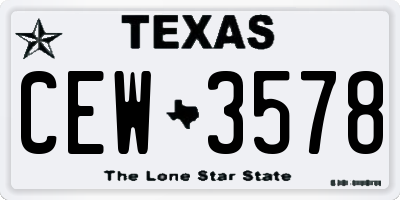 TX license plate CEW3578