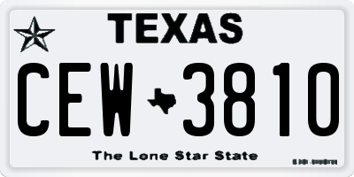 TX license plate CEW3810