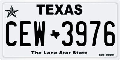 TX license plate CEW3976