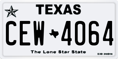 TX license plate CEW4064
