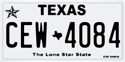 TX license plate CEW4084