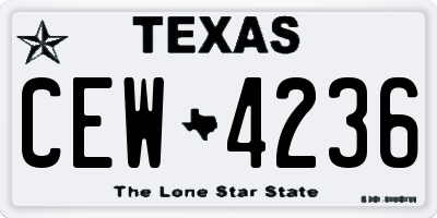 TX license plate CEW4236