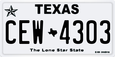 TX license plate CEW4303