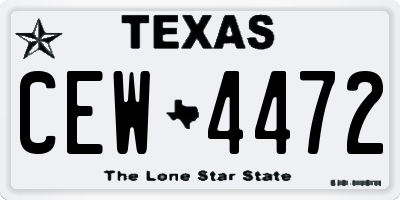 TX license plate CEW4472