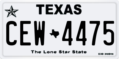 TX license plate CEW4475