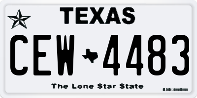 TX license plate CEW4483
