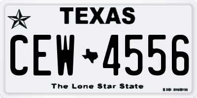 TX license plate CEW4556