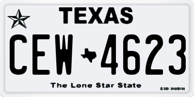 TX license plate CEW4623