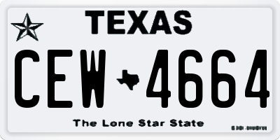 TX license plate CEW4664