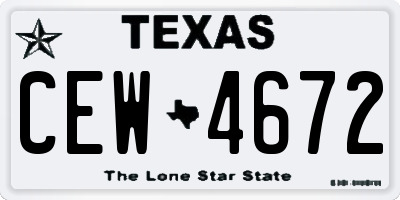 TX license plate CEW4672