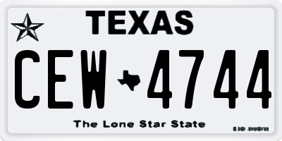 TX license plate CEW4744