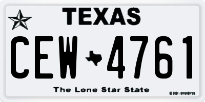 TX license plate CEW4761