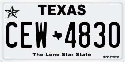 TX license plate CEW4830