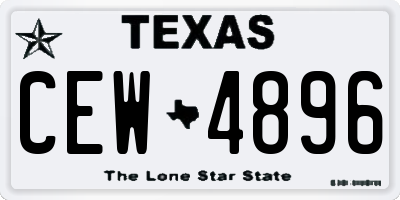 TX license plate CEW4896