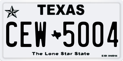 TX license plate CEW5004