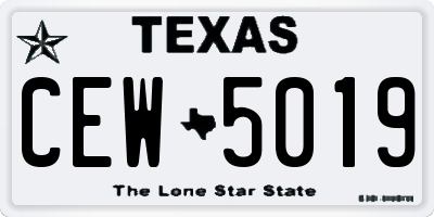 TX license plate CEW5019